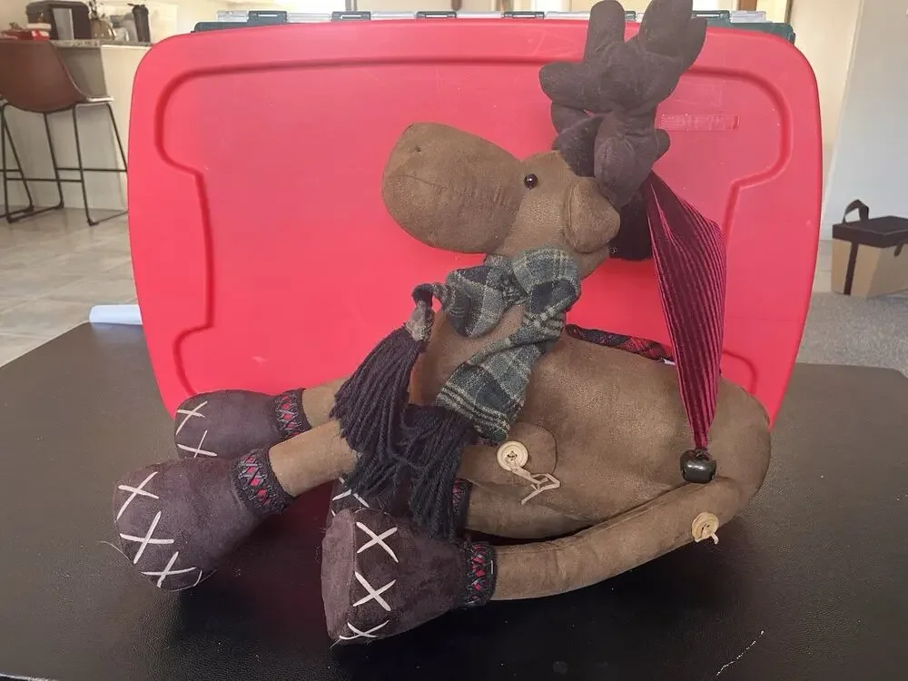 Costco Plush Poseable Christmas Elk RARE Large Shelf Sitter Free Standing